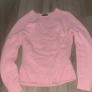J. Crew Light Pink Ribbed Crewneck Sweater